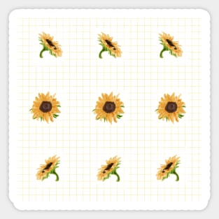 Sunflowers caro design Sticker